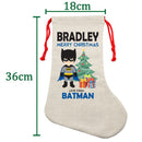 PERSONALISED Cartoon Inspired Super Hero Bat Boy HIGH QUALITY Large CHRISTMAS STOCKING - Any Name you want!