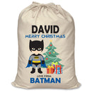 PERSONALISED Cartoon Inspired Super Hero Bat Boy DAVID - XL Children's Christmas Santa Sack CUSTOMISE Present