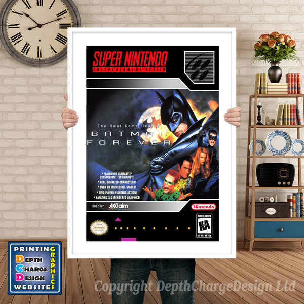 Batman Forever Super Nintendo Game Inspired Theme Retro Gaming Poster