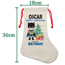 PERSONALISED Cartoon Inspired Super Hero Bat Boy OSCAR HIGH QUALITY Large CHRISTMAS STOCKING - Any Name you want!