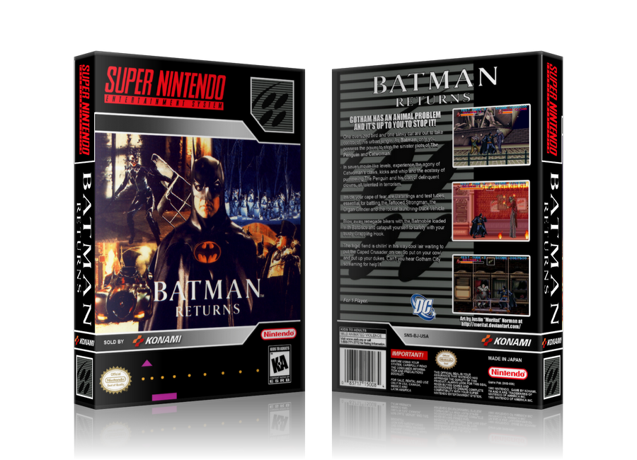 Batman Returns Replacement Nintendo SNES Game Case Or Cover – SNES Replacement Game case product image 1