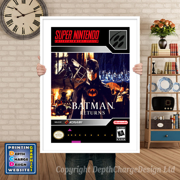 Batman Returns Super Nintendo Game Inspired Theme Retro Gaming Poster