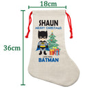 PERSONALISED Cartoon Inspired Super Hero Bat Boy SHAUN HIGH QUALITY Large CHRISTMAS STOCKING - Any Name you want!