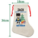 PERSONALISED Cartoon Inspired Super Hero Bat Boy ZACK HIGH QUALITY Large CHRISTMAS STOCKING - Any Name you want!