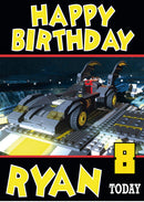 Batmobile Lego Card 1 THEME INSPIRED Style Kids Adult FUNNY Birthday Card