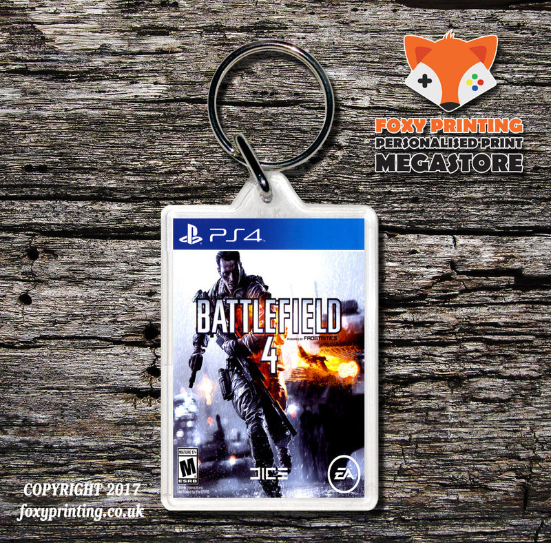 Battlefield 4 PS4 Game Inspired Retro Gaming Keyring
