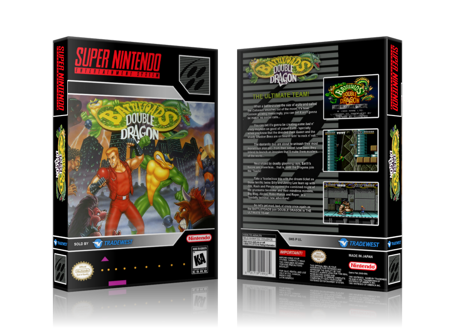 Battletoads Double Dragon Replacement Nintendo SNES Game Case Or Cover – SNES Replacement Game case product image 1