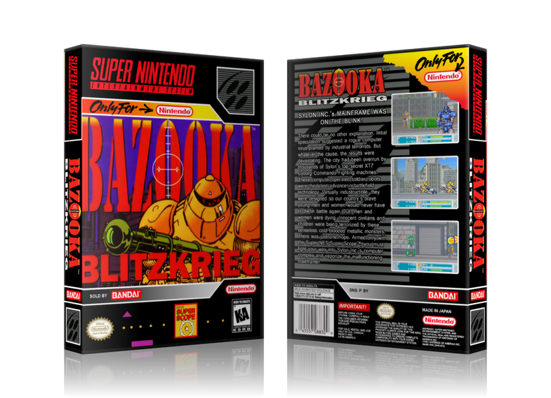 Bazooka Blitzkrieg Replacement Nintendo SNES Game Case Or Cover