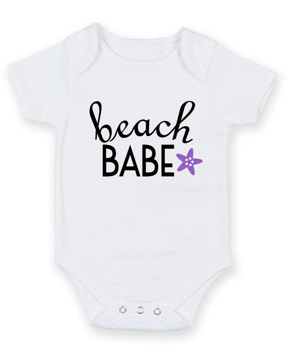Beach Babe Personalised Baby Boy Girl Unisex Short Sleeve Bodysuit