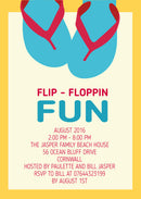 10 X Personalised Printed Beach Party INSPIRED STYLE Invites