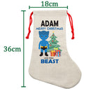 PERSONALISED Cartoon Inspired Super Hero Beast ADAM HIGH QUALITY Large CHRISTMAS STOCKING - Any Name you want!