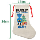PERSONALISED Cartoon Inspired Super Hero Beast HIGH QUALITY Large CHRISTMAS STOCKING - Any Name you want!