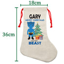 PERSONALISED Cartoon Inspired Super Hero Beast GARY HIGH QUALITY Large CHRISTMAS STOCKING - Any Name you want!