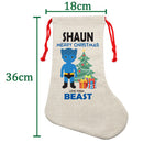 PERSONALISED Cartoon Inspired Super Hero Beast SHAUN HIGH QUALITY Large CHRISTMAS STOCKING - Any Name you want!