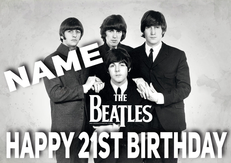 Beatles Black And White INSPIRED Adult Personalised Birthday Card Birthday Card