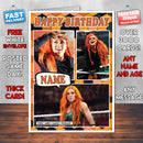 Becky Lynch KE Inspired Style Personalised Wrestling WWE Birthday Card