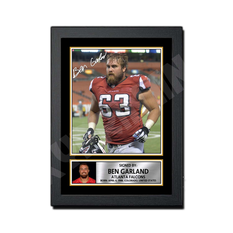 Ben Garland 1 Limited Edition Football Signed Print - American Footballer