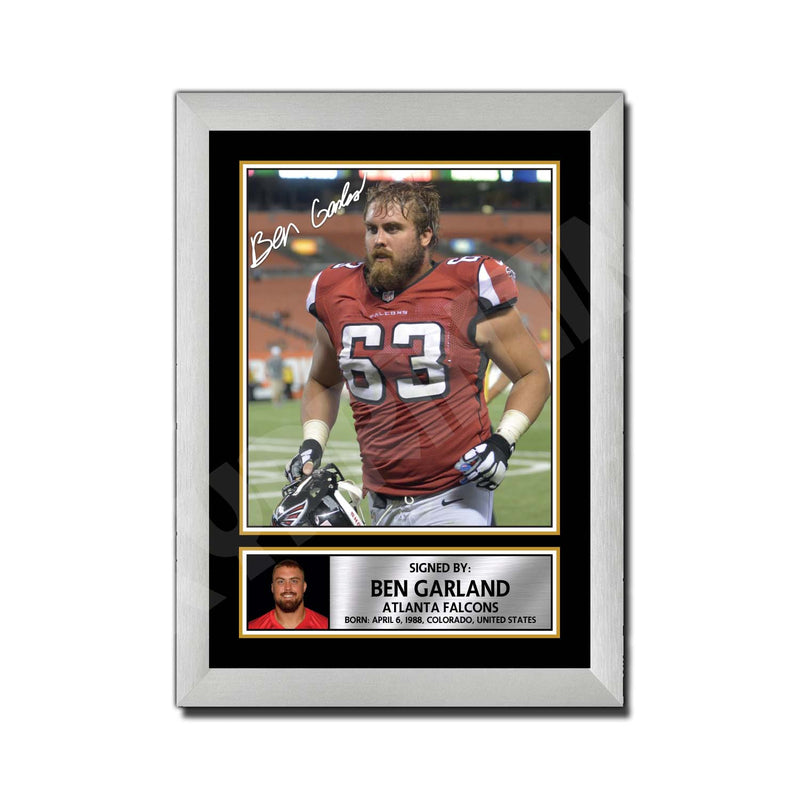 Ben Garland 1 Limited Edition Football Signed Print - American Footballer
