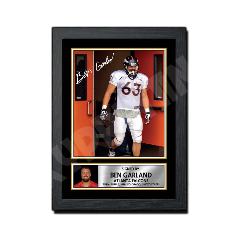 Ben Garland 2 Limited Edition Football Signed Print - American Footballer