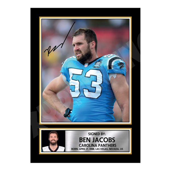 Ben Jacobs 1 American Football Printed Signature Print – Reproduction Print