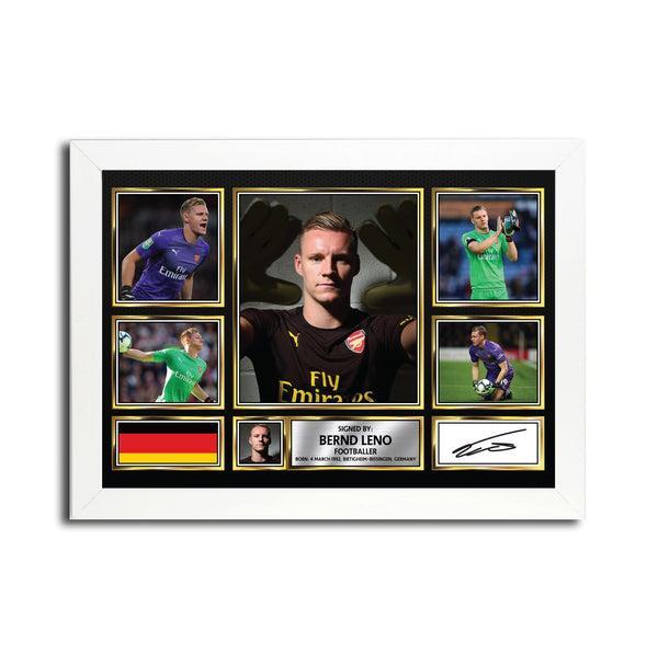 Bernd Leno MC1567 – Black Frame Printed Signature Football Poster