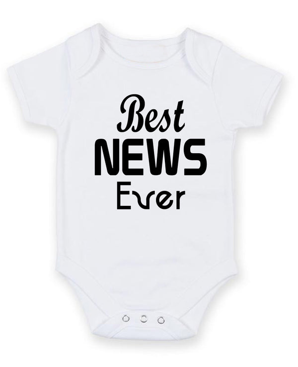 Best News Ever Personalised Baby Boy Girl Unisex Short Sleeve Bodysuit