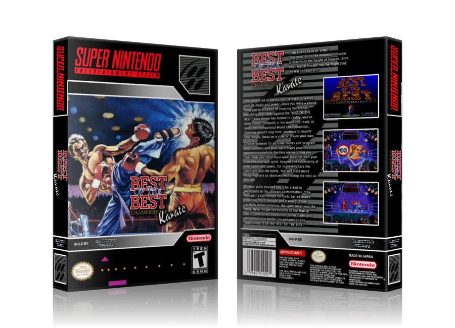 Best Of The Best Championship Karate Replacement Nintendo SNES Game Case Or Cover – SNES Replacement Game case product image