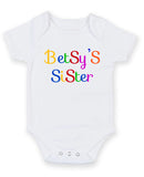 Betsys Sister Personalised Baby Boy Girl Unisex Short Sleeve Bodysuit