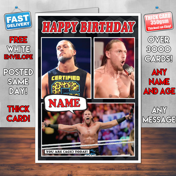 Big Case KE Inspired Style Personalised Wrestling WWE Birthday Card