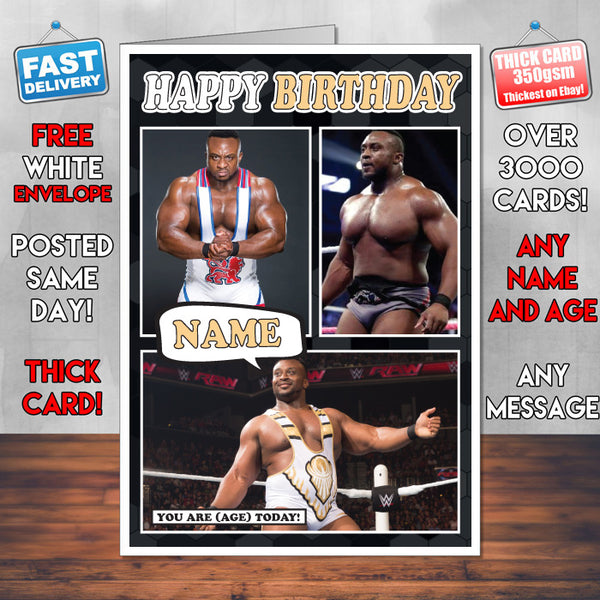 Big E KE Inspired Style Personalised Wrestling WWE Birthday Card