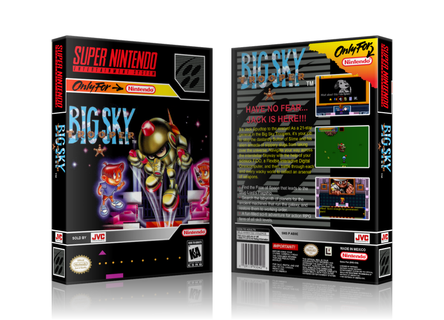 Big Sky Troopers Replacement Nintendo SNES Game Case Or Cover – SNES Replacement Game case product image 1