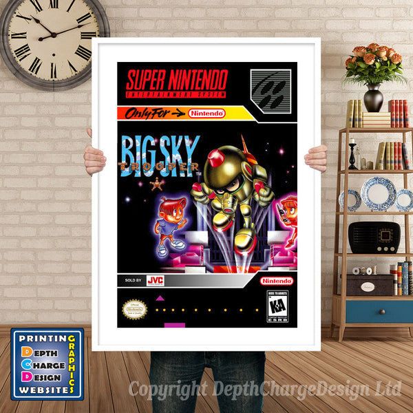 Big Sky Troopers Super Nintendo Game Inspired Theme Retro Gaming Poster