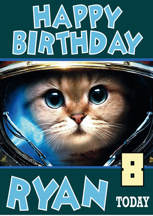 Big Eyed Kitten Birthday Card