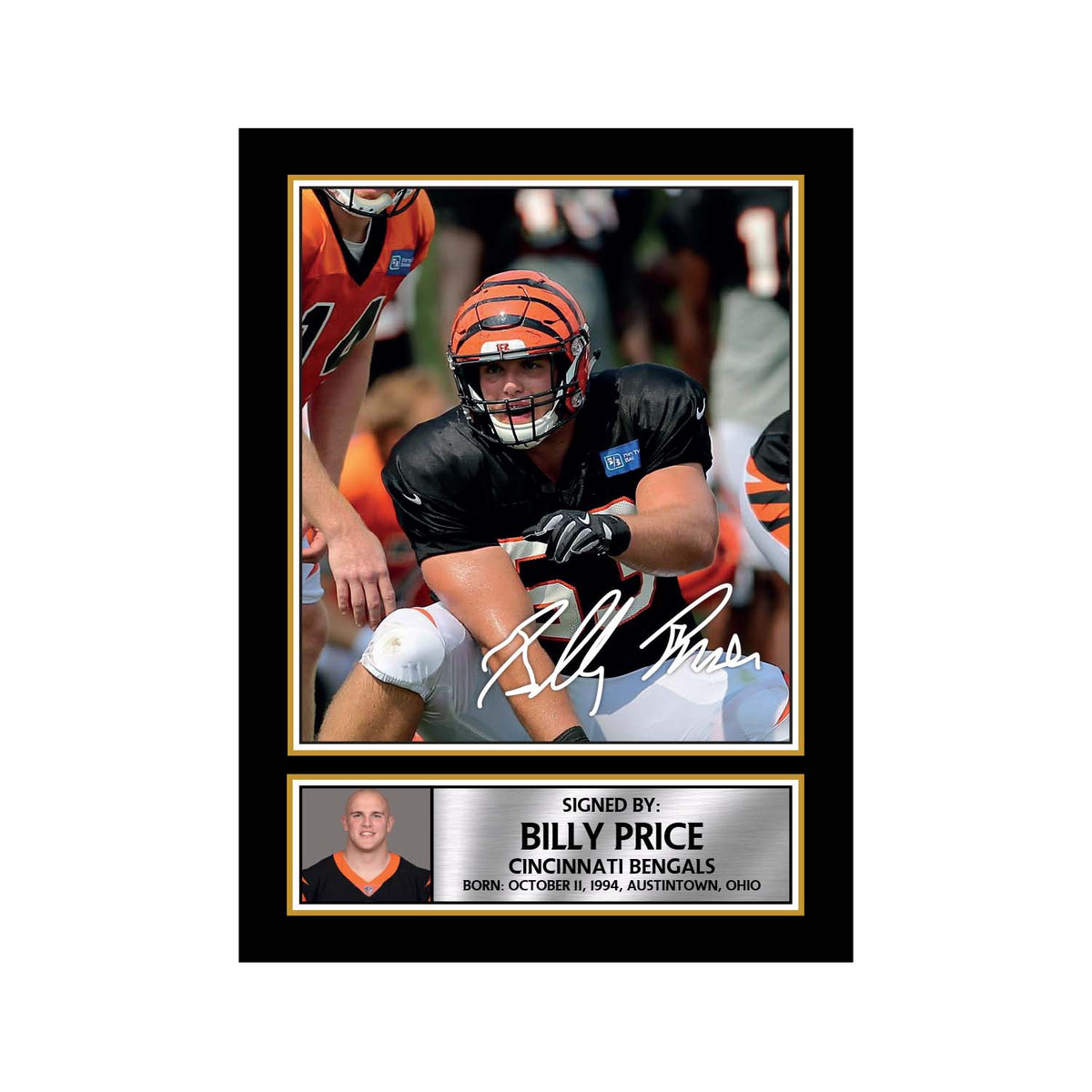 Billy Price 2 American Football Printed Signature Print – A1 Print Only