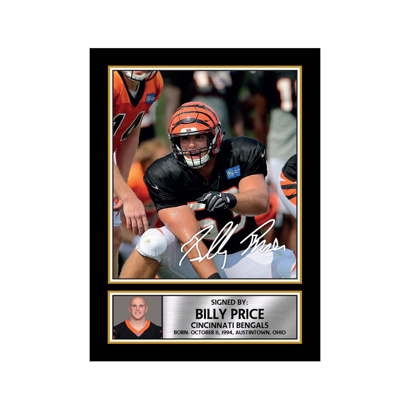 Billy Price 2 Limited Edition Football Signed Print - American Footballer