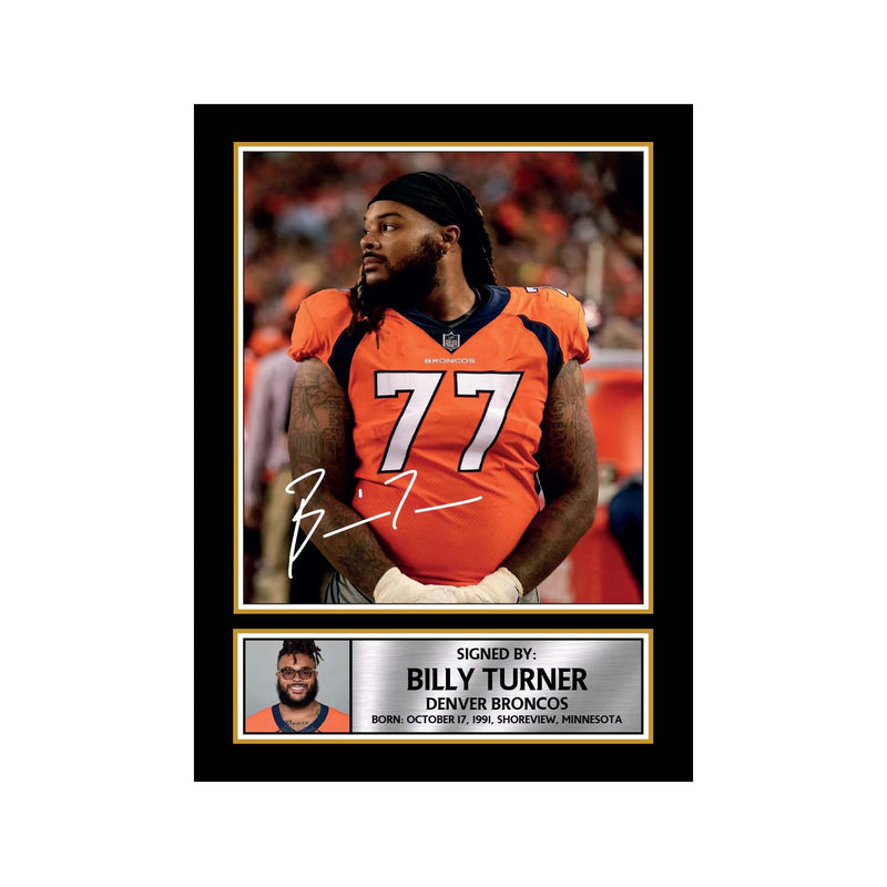 Billy Turner 2 Limited Edition Football Signed Print - American Footballer