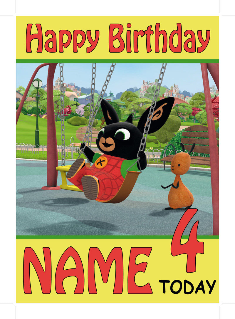 Bing Card 2 THEME INSPIRED Kids Adult Personalised Birthday Card Birthday Card
