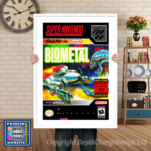 Biometal Super Nintendo Game Inspired Theme Retro Gaming Poster