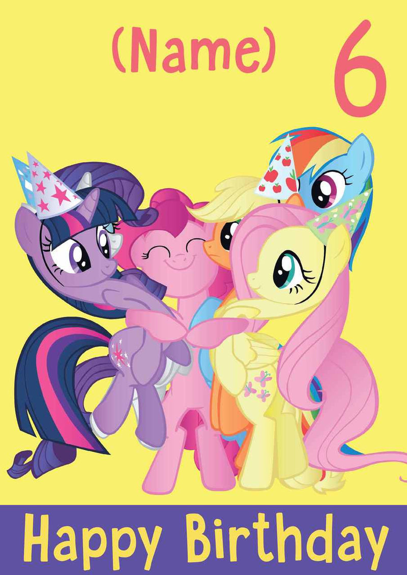 THEME INSPIRED Kids Adult Personalised Birthday Card My Little Pony Birthday Card 9