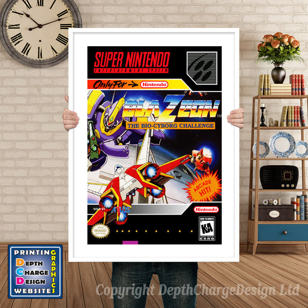 Blazeon Super Nintendo Game Inspired Theme Retro Gaming Poster