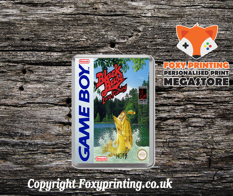 Black Bass Lure Fishing Nintendo DS Style Retro Gaming Magnet