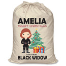 PERSONALISED Cartoon Inspired Super Hero Black Spider - XL Children's Christmas Santa Sack CUSTOMISE Present
