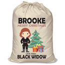 PERSONALISED Cartoon Inspired Super Hero Black Spider BROOKE - XL Children's Christmas Santa Sack CUSTOMISE Present