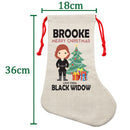 PERSONALISED Cartoon Inspired Super Hero Black Spider BROOKE HIGH QUALITY Large CHRISTMAS STOCKING - Any Name you want!
