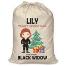PERSONALISED Cartoon Inspired Super Hero Black Spider LILY - XL Children's Christmas Santa Sack CUSTOMISE Present