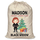 PERSONALISED Cartoon Inspired Super Hero Black Spider MADISON - XL Children's Christmas Santa Sack CUSTOMISE Present