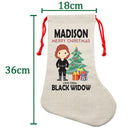 PERSONALISED Cartoon Inspired Super Hero Black Spider MADISON HIGH QUALITY Large CHRISTMAS STOCKING - Any Name you want!
