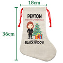 PERSONALISED Cartoon Inspired Super Hero Black Spider PEYTON HIGH QUALITY Large CHRISTMAS STOCKING - Any Name you want!