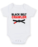 Black Belt Crawler Personalised Baby Boy Girl Unisex Short Sleeve Bodysuit