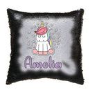 Unicorn 101 Personalised Jet Black Magic Cushion including cushion insert